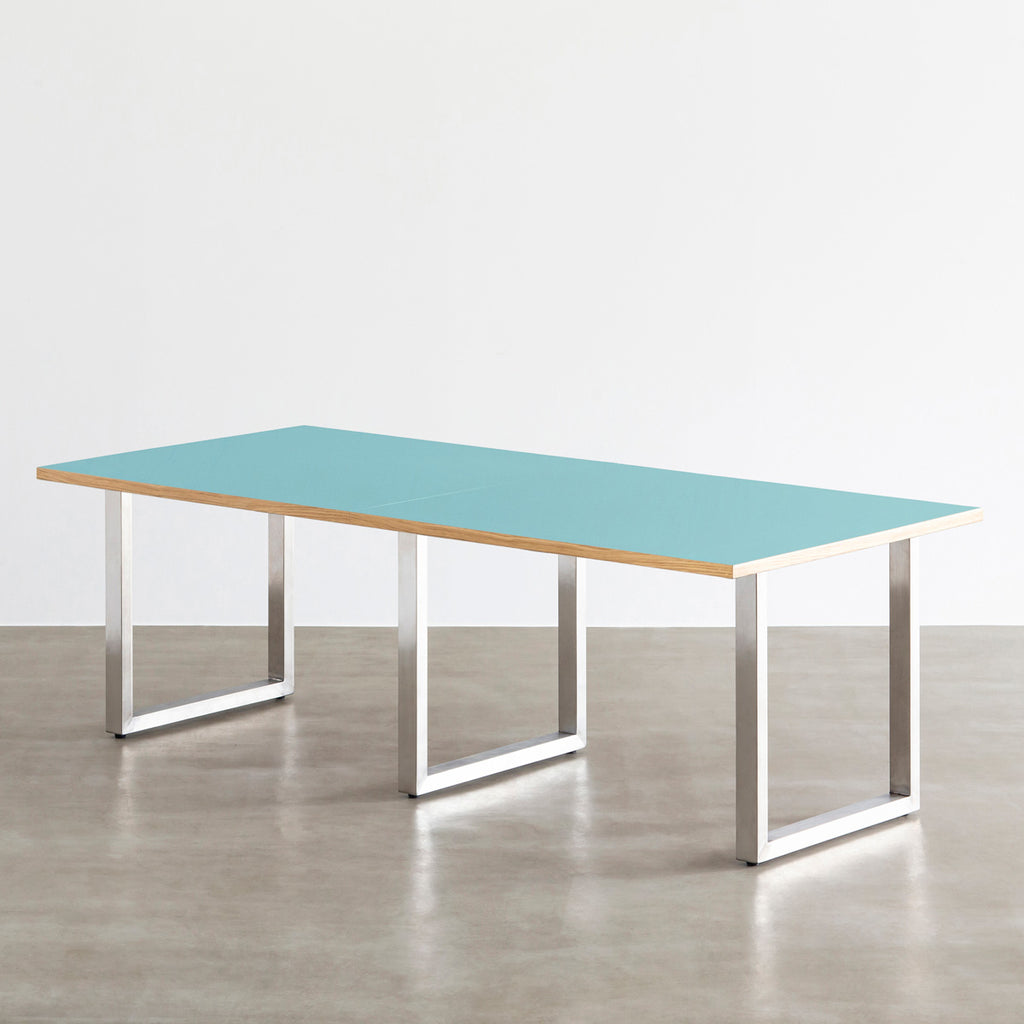 THE TABLE リノリウム ブルー系 × Stainless × W181 300cm – KANADEMONO