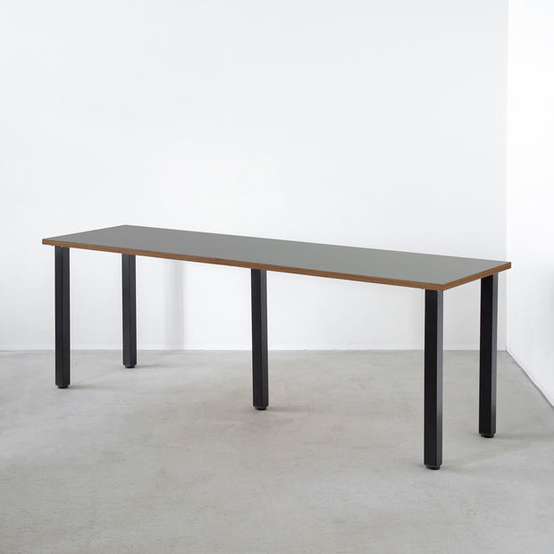 THE TABLE / リノリウム ベージュ・グレー系 × Black Steel × W181