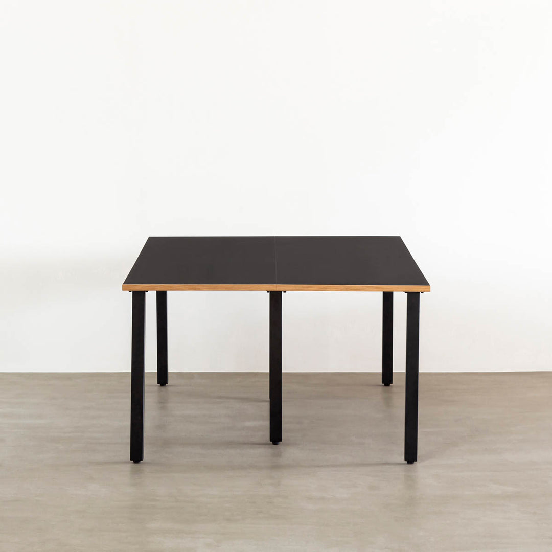 THE TABLE / リノリウム ブラック・ブラウン系 × Black Steel × W100