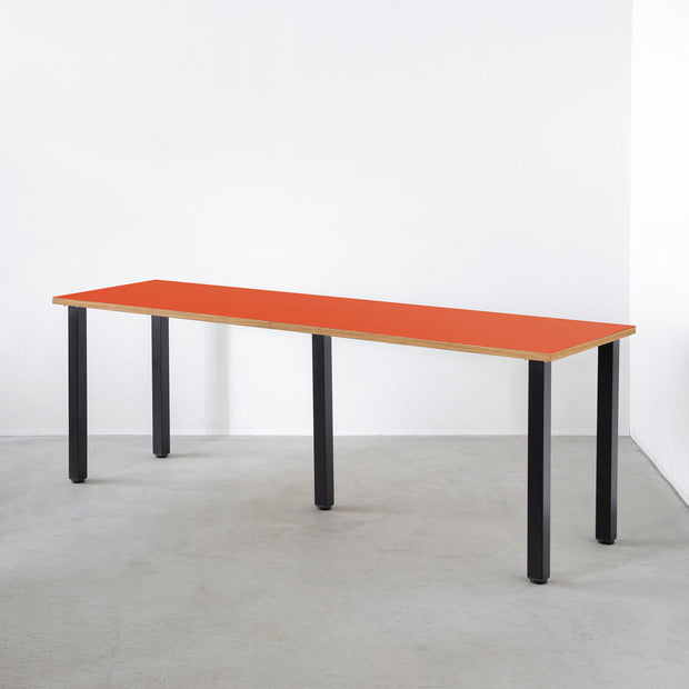 THE TABLE / リノリウム レッド系 × Black Steel × W181 - 300cm D40