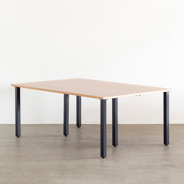 THE TABLE / リノリウム レッド系 × Black Steel × W100 - 180cm D80