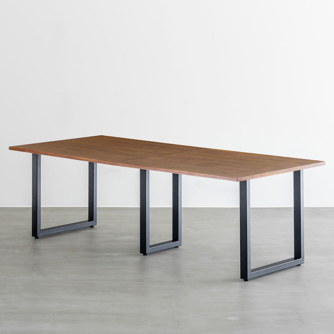 THE TABLE / ラバーウッド ブラウン × Black Steel × W181 - 300cm