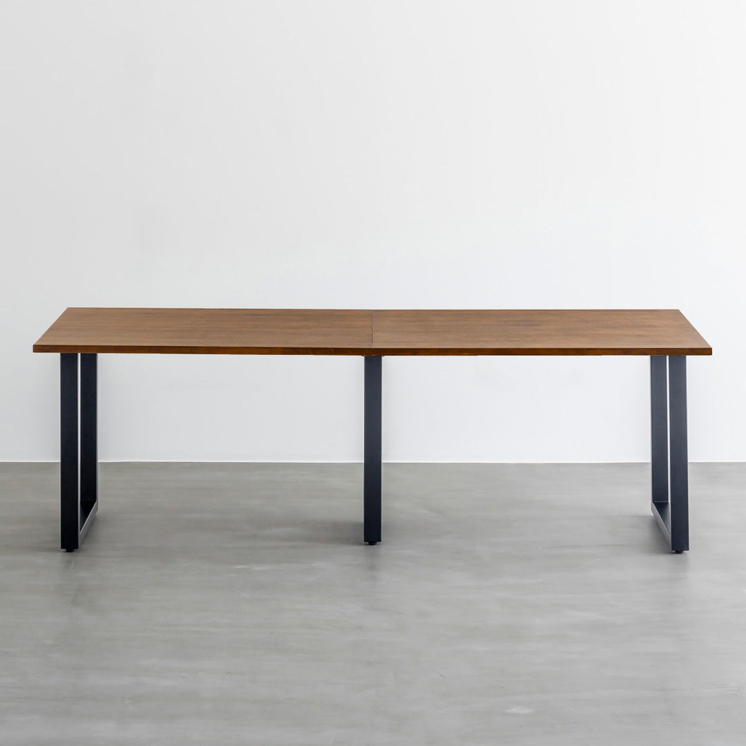 THE TABLE / ラバーウッド ブラウン × Black Steel × W181 - 300cm