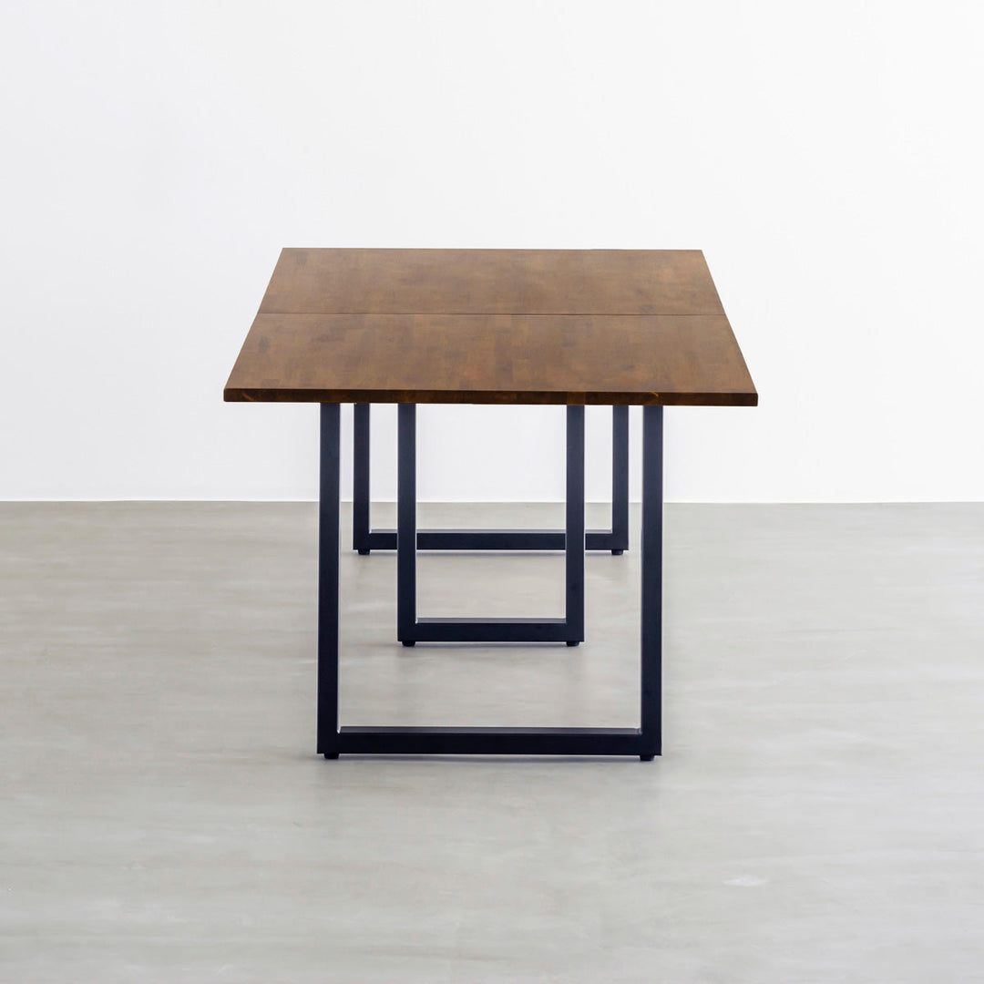 THE TABLE / ラバーウッド ブラウン × Black Steel × W181 - 300cm