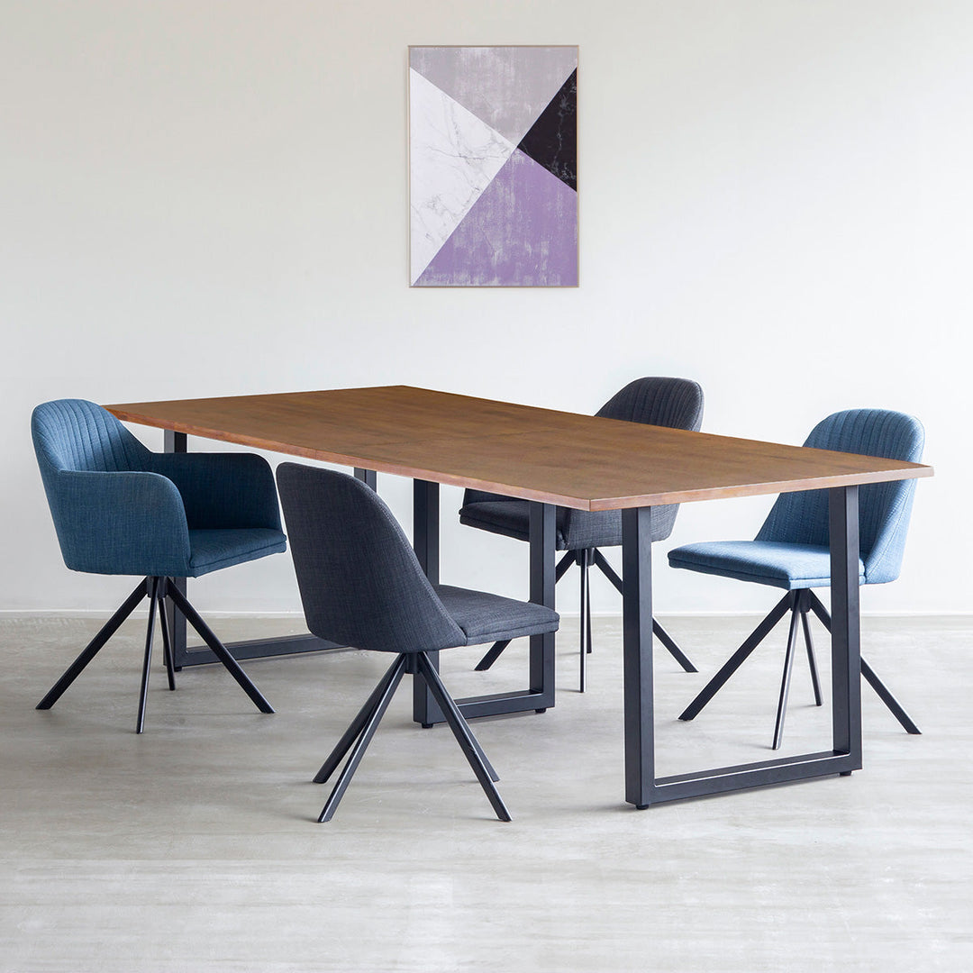 THE TABLE / ラバーウッド ブラウン × Black Steel × W181 - 300cm