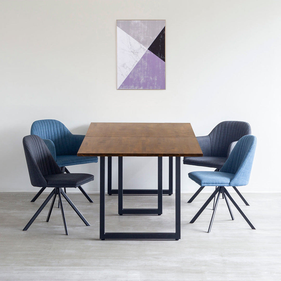 THE TABLE / ラバーウッド ブラウン × Black Steel × W181 - 300cm