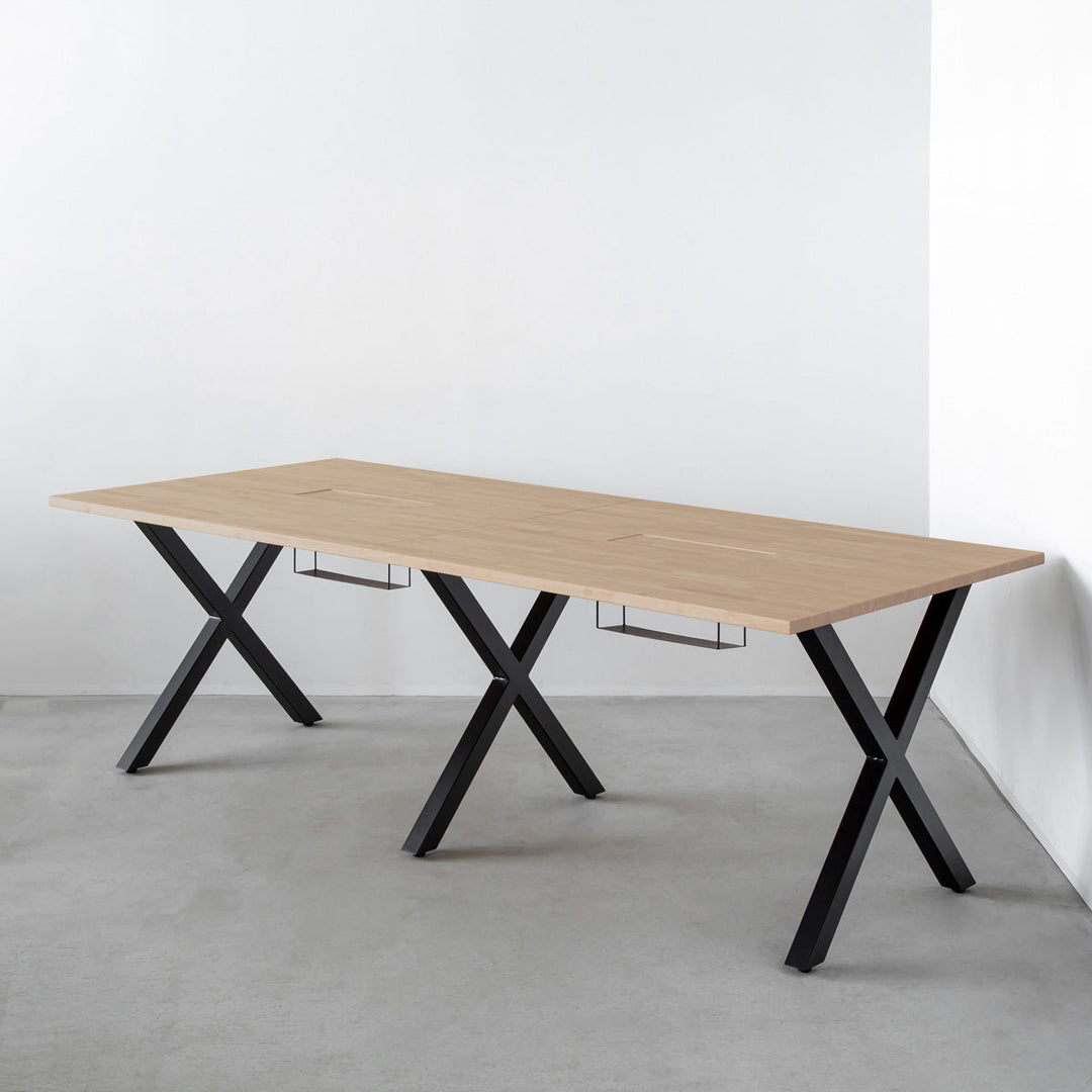 THE TABLE / ラバーウッド アッシュグレー × Black Steel × W181