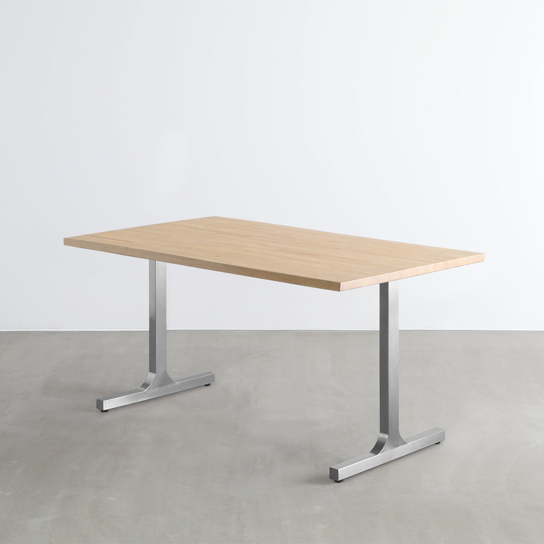 KANADEMONO テーブル ラバーウッド アッシュグレー110cm×60cm THE TABLE / ラバーウッド アッシュグレー × Stainless – KANADEMONO