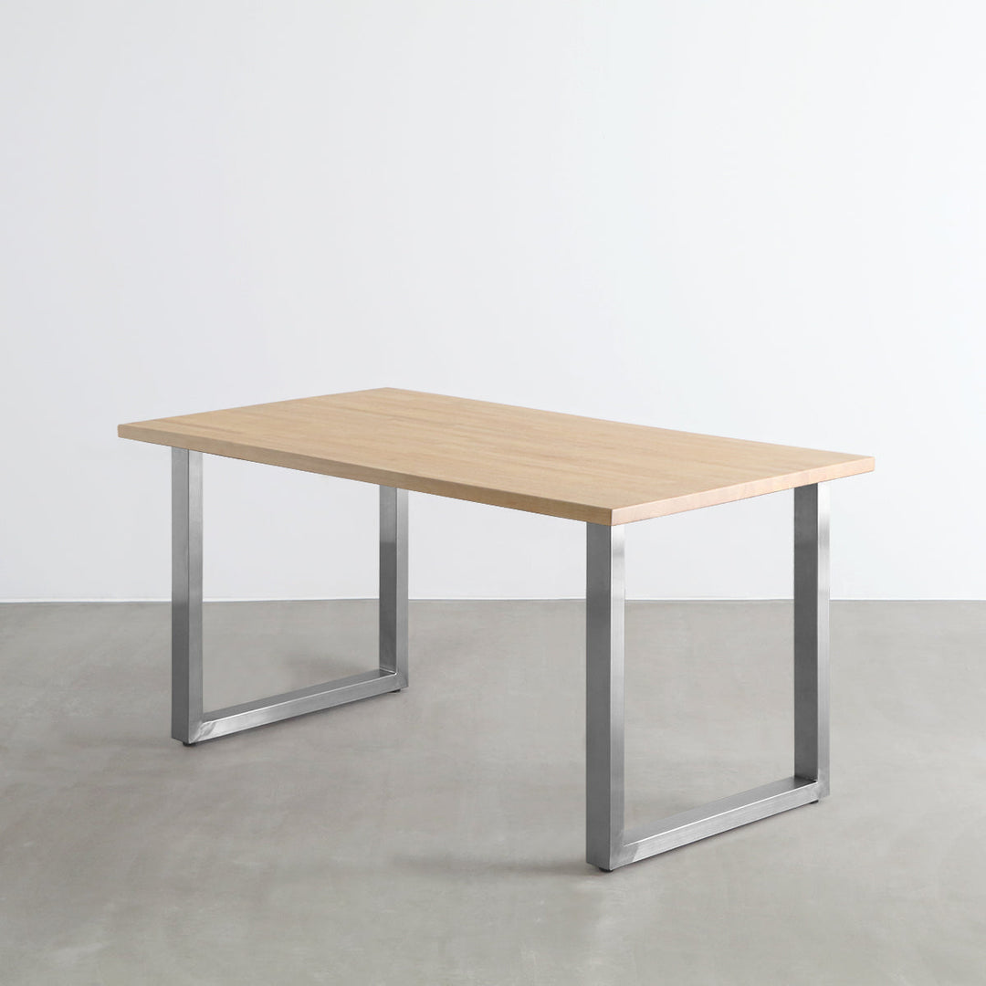 KANADEMONO テーブル ラバーウッド アッシュグレー110cm×60cm THE TABLE / ラバーウッド アッシュグレー × Stainless – KANADEMONO
