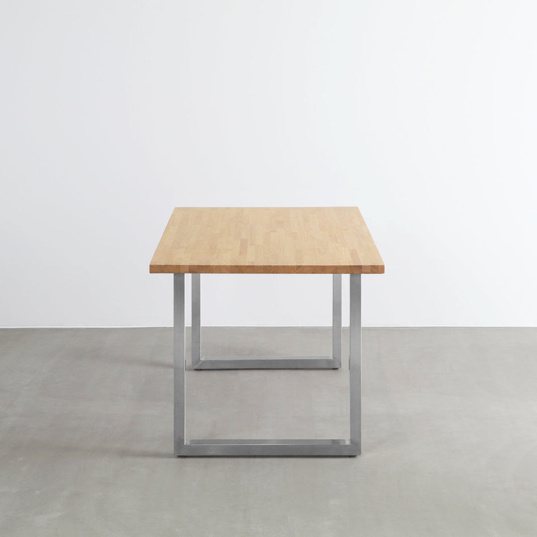 KANADEMONO テーブル ラバーウッド アッシュグレー110cm×60cm THE TABLE / ラバーウッド アッシュグレー × Black Steel