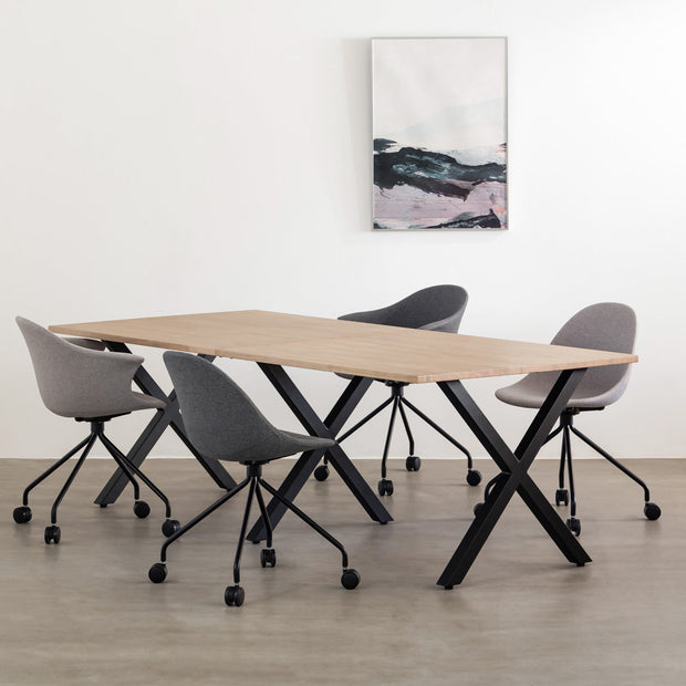 THE TABLE / ラバーウッド アッシュグレー × Black Steel × W181 