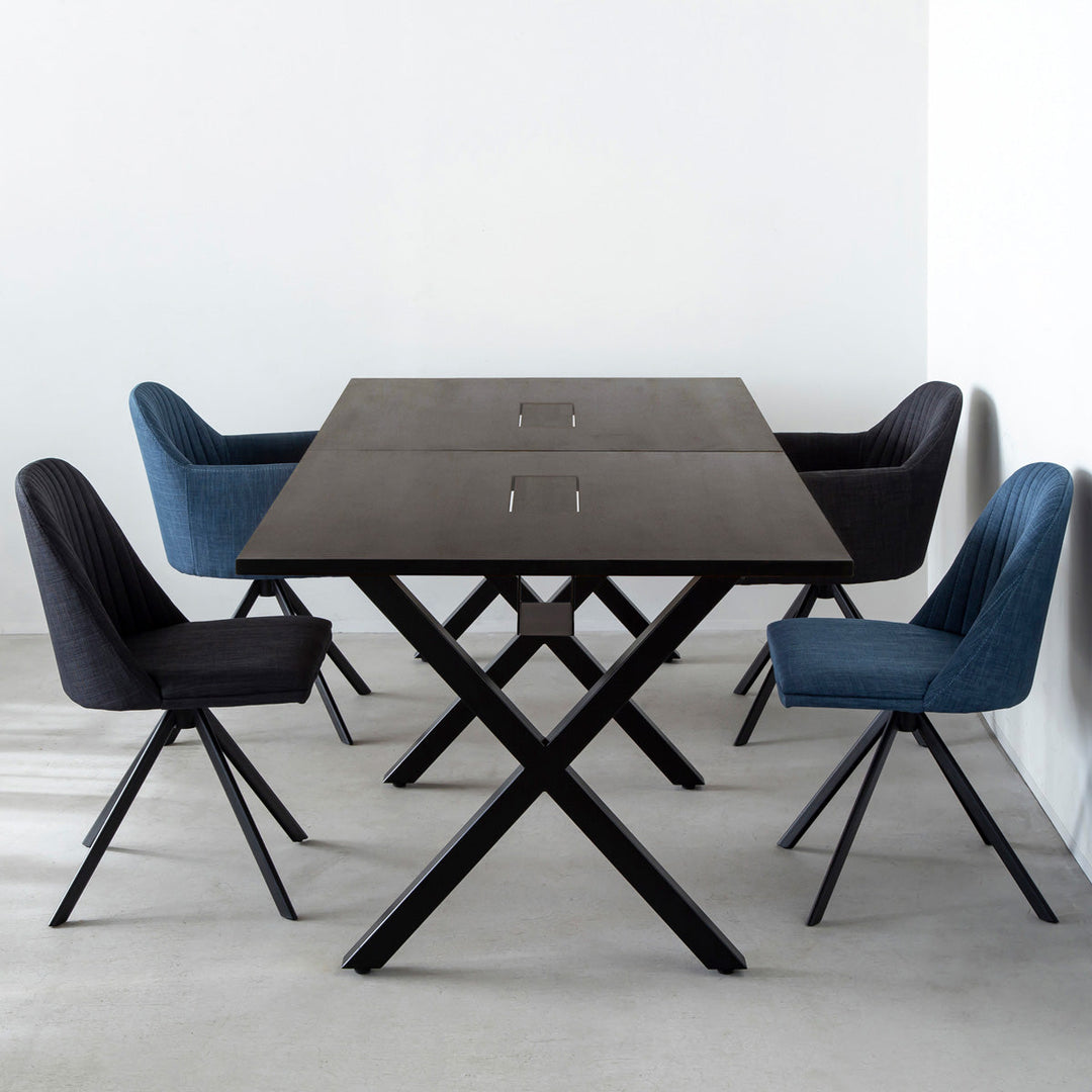 THE TABLE / ラバーウッド ブラックブラウン × Black Steel