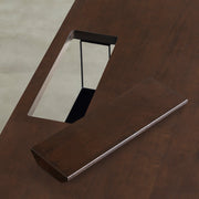 THE TABLE / ラバーウッド ブラックブラウン × Stainless × W181 - 300cm　配線トレー付き