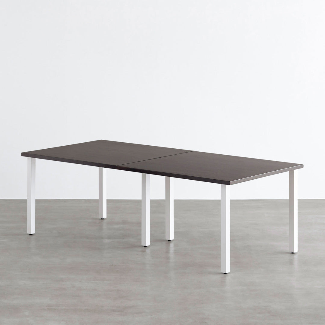 THE TABLE / ラバーウッド ブラックブラウン × White Steel × W181