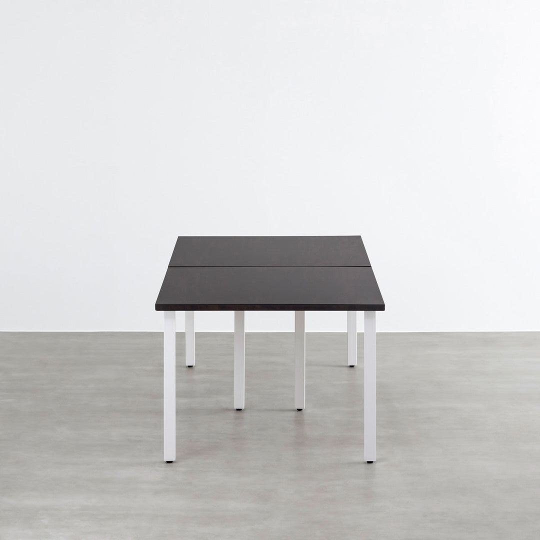 THE TABLE / ラバーウッド ブラックブラウン × White Steel × W181