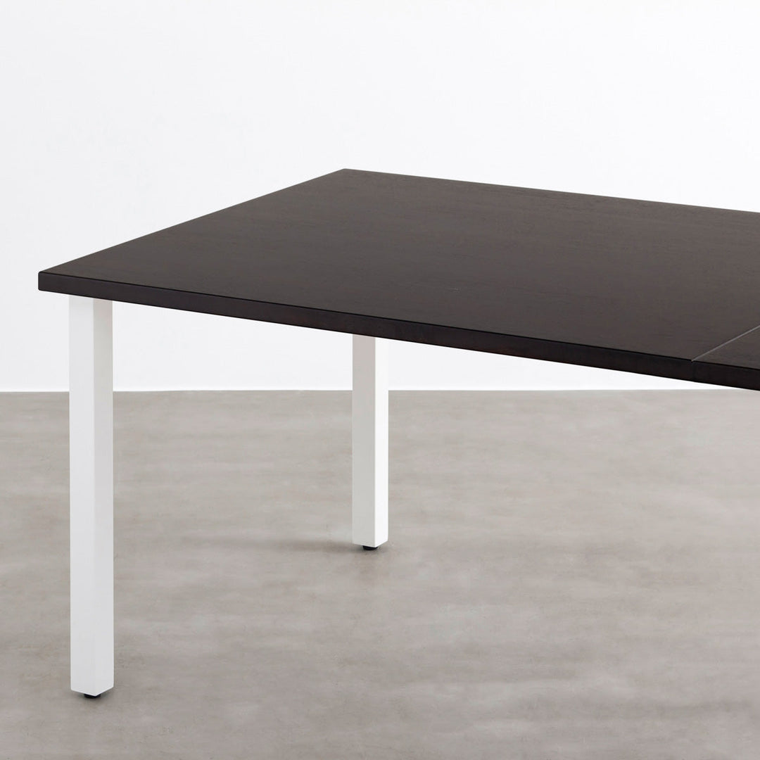 THE TABLE / ラバーウッド ブラックブラウン × White Steel THE TABLE / ラバーウッド ブラックブラウン × White Steel