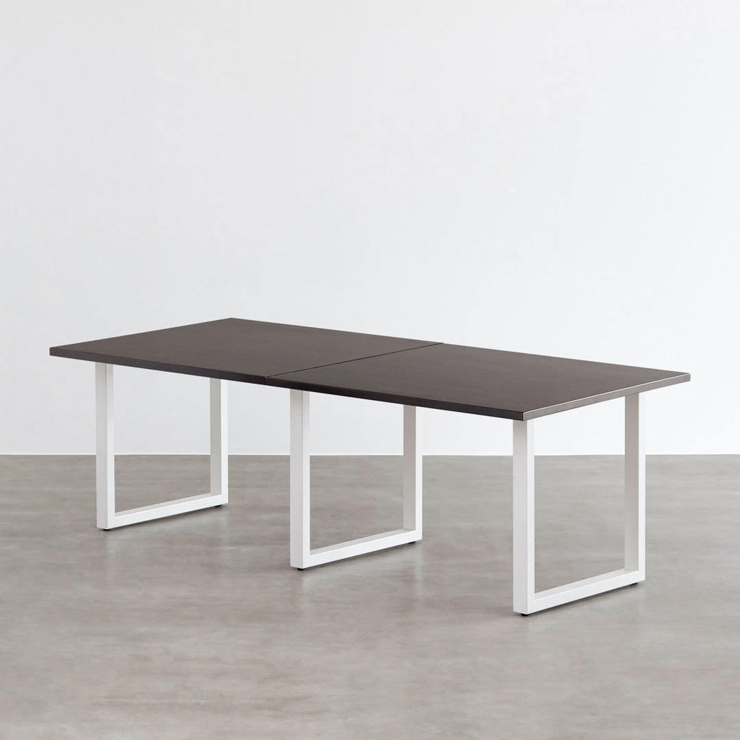 THE TABLE / ラバーウッド ブラックブラウン × White Steel × W181