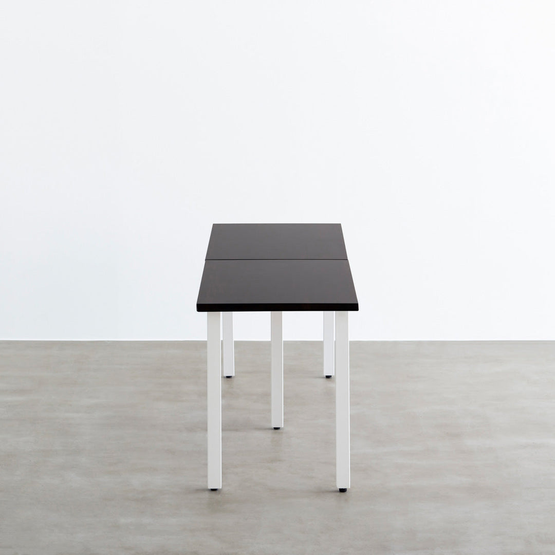 THE TABLE / ラバーウッド ブラックブラウン × White Steel × W181
