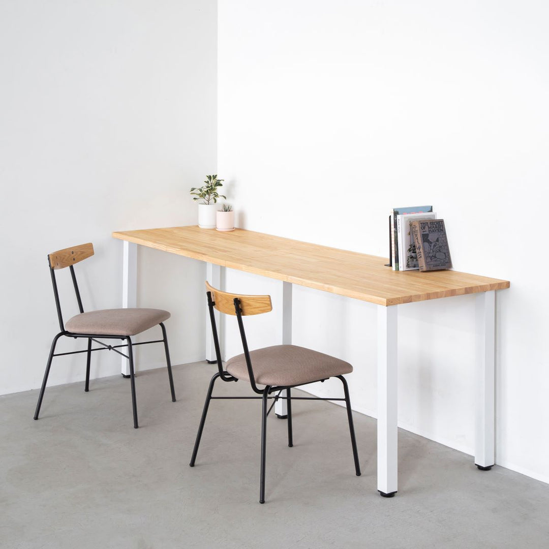 THE TABLE / ラバーウッド ナチュラル × White Steel × W181 - 300cm D40 - 69cm –  KANADEMONO