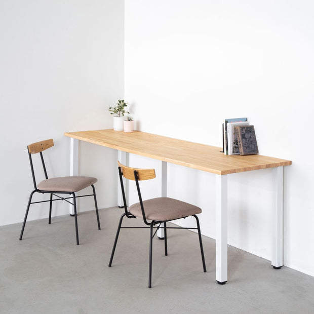 THE TABLE / ラバーウッド ナチュラル × White Steel × W181 - 300cm 