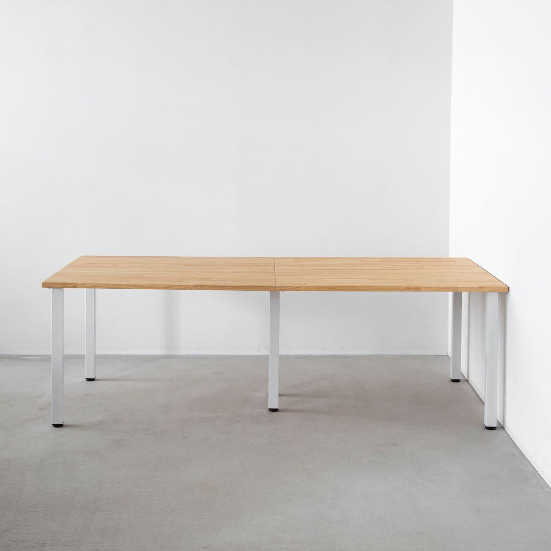 THE TABLE / ラバーウッド ナチュラル × White Steel × W181 - 300cm