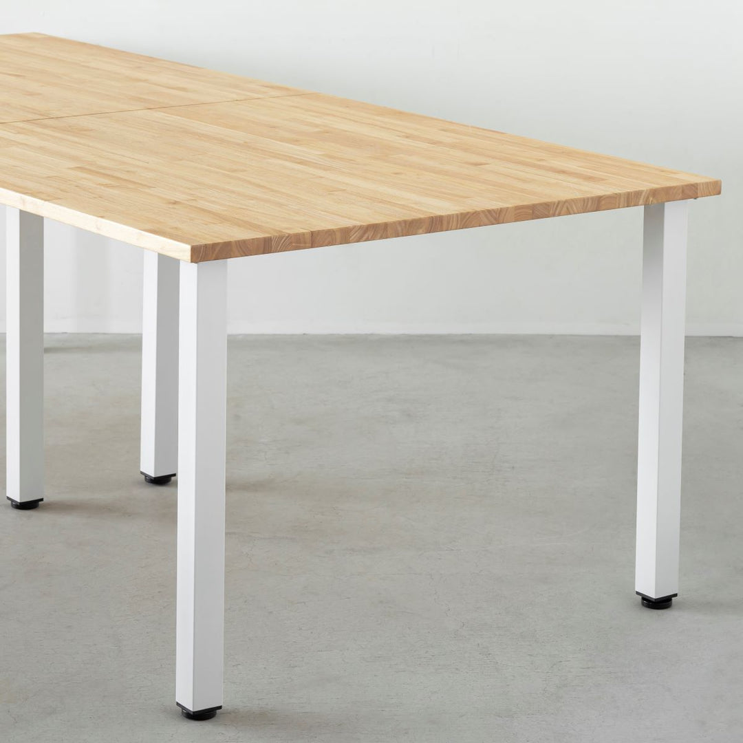 THE TABLE / ラバーウッド ナチュラル × White Steel × W181 - 300cm