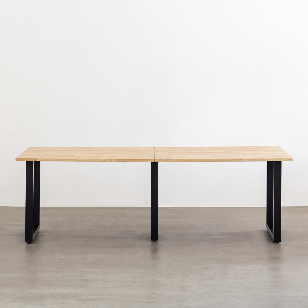 THE TABLE / ラバーウッド ナチュラル × Black Steel × W181 - 300cm