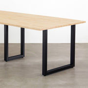 かなでもののナチュラルテイストなラバーウッドとマットブラック鉄脚を組み合わせたシンプルモダンな大型テーブル（天板と脚）