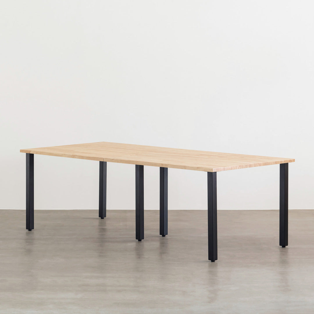 THE TABLE / ラバーウッド ナチュラル × Black Steel × W181 - 300cm