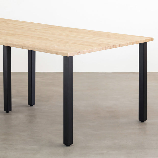 かなでもののナチュラルテイストなラバーウッドとマットブラック鉄脚を組み合わせたシンプルモダンな大型テーブル（天板と脚）