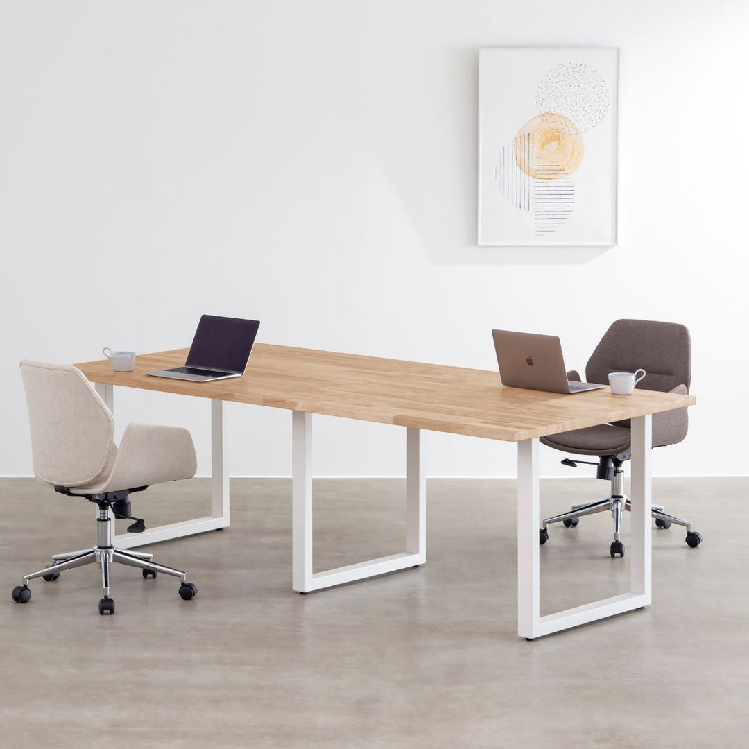 THE TABLE / ラバーウッド アッシュグレー × White Steel × W181