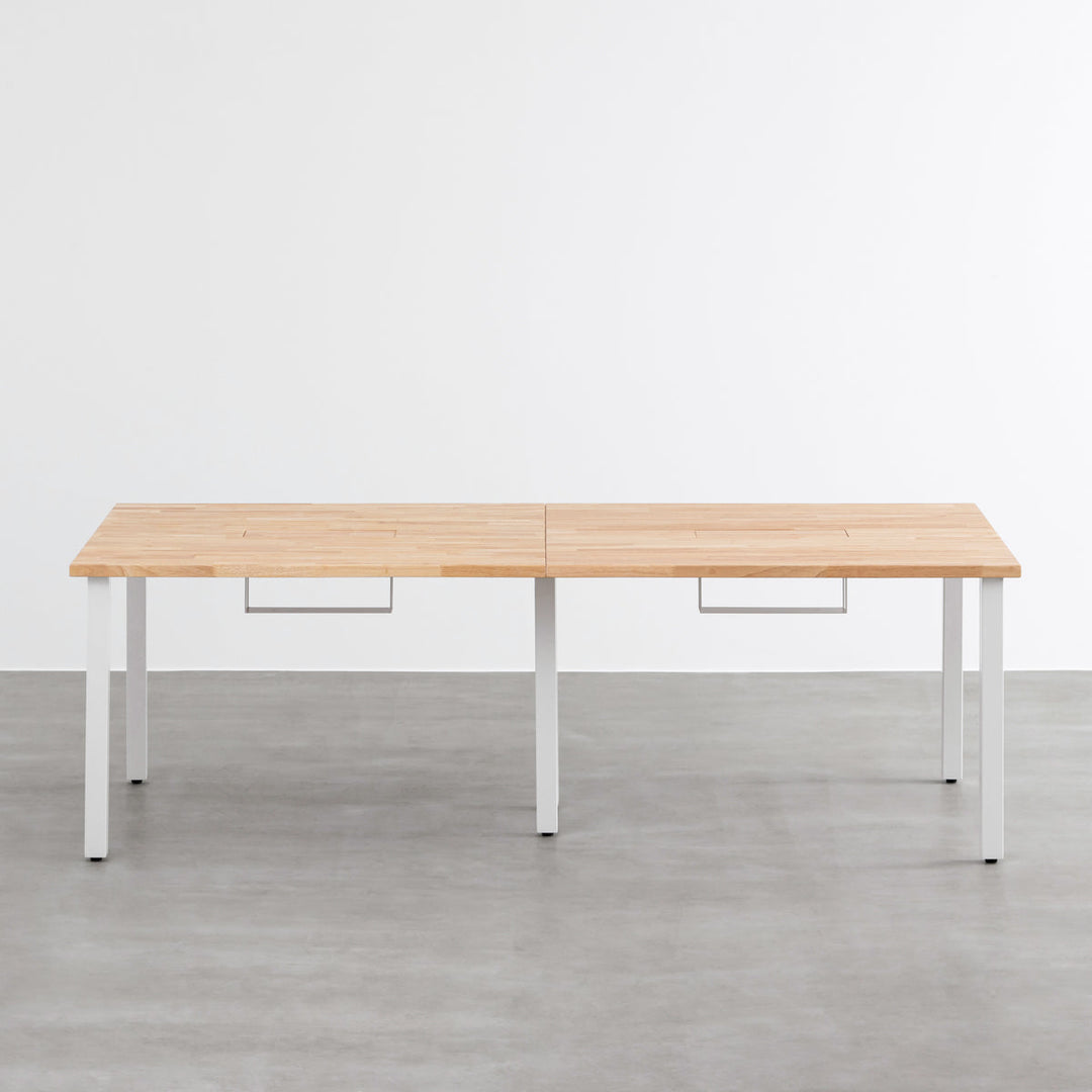 デスク天板（ラバーウッド ナチュラル） THE TABLE / ラバーウッド ナチュラル × Black Steel × W150