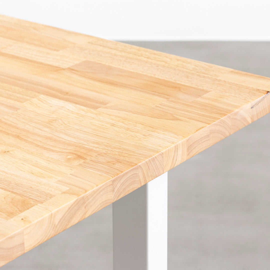 THE TABLE / ラバーウッド ナチュラル × White Steel × W181 - 300cm