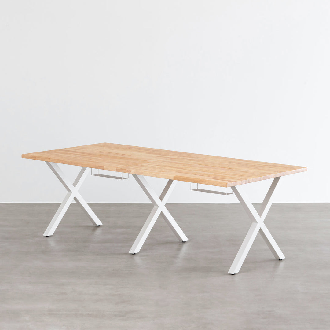 THE TABLE / ラバーウッド ナチュラル × White Steel × W181