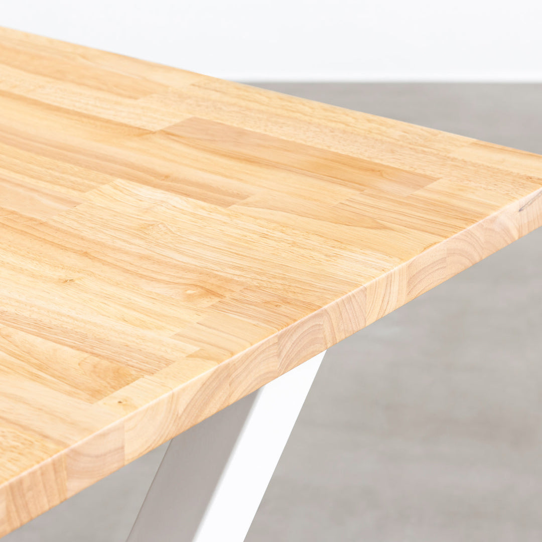 THE TABLE / ラバーウッド ナチュラル × White Steel × W181