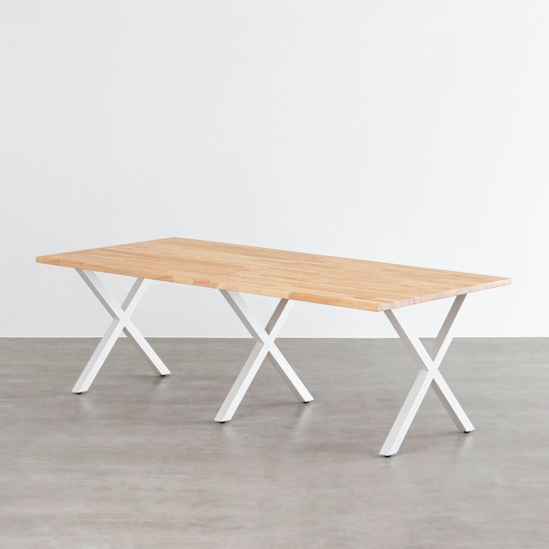 THE TABLE / ラバーウッド ナチュラル × White Steel × W181 - 300cm