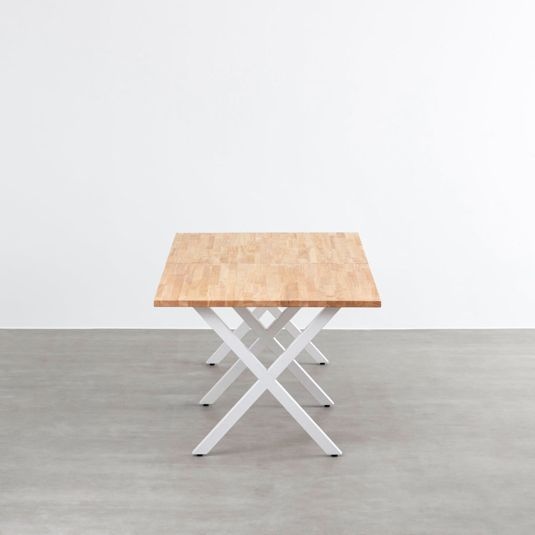 THE TABLE / ラバーウッド ナチュラル × White Steel × W181 - 300cm