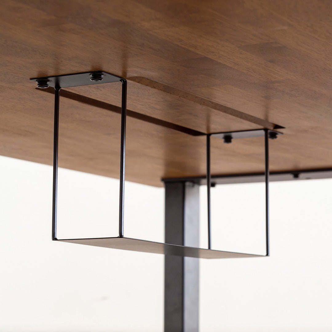 THE TABLE / ラバーウッド ブラウン × Black Steel × W181 - 300cm