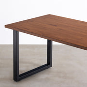 Kanademonoのラバーウッド ブラウン天板とブラック脚を組み合わせたシンプルモダンな大型テーブル（天板と脚）