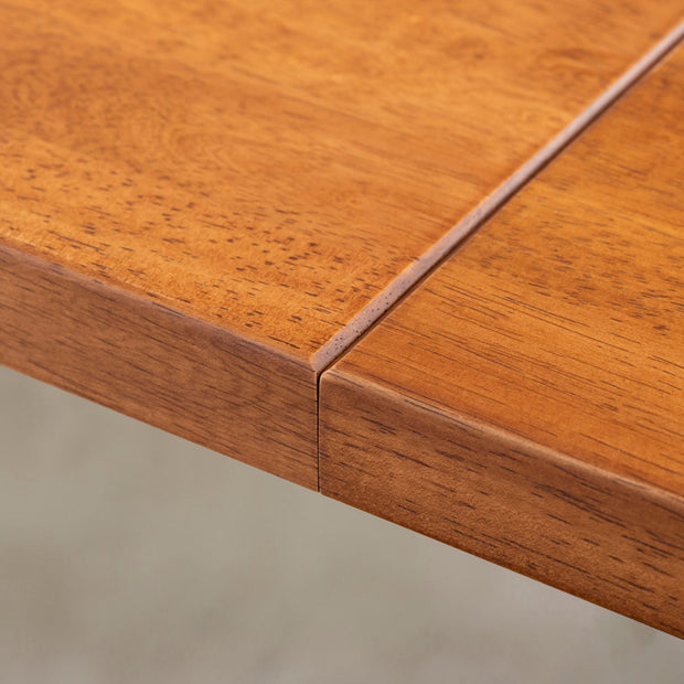 Kanademonoのラバーウッド ブラウン天板とブラック脚を組み合わせたシンプルモダンな幅連結タイプの特大テーブル（配線トレー付き）連結部分