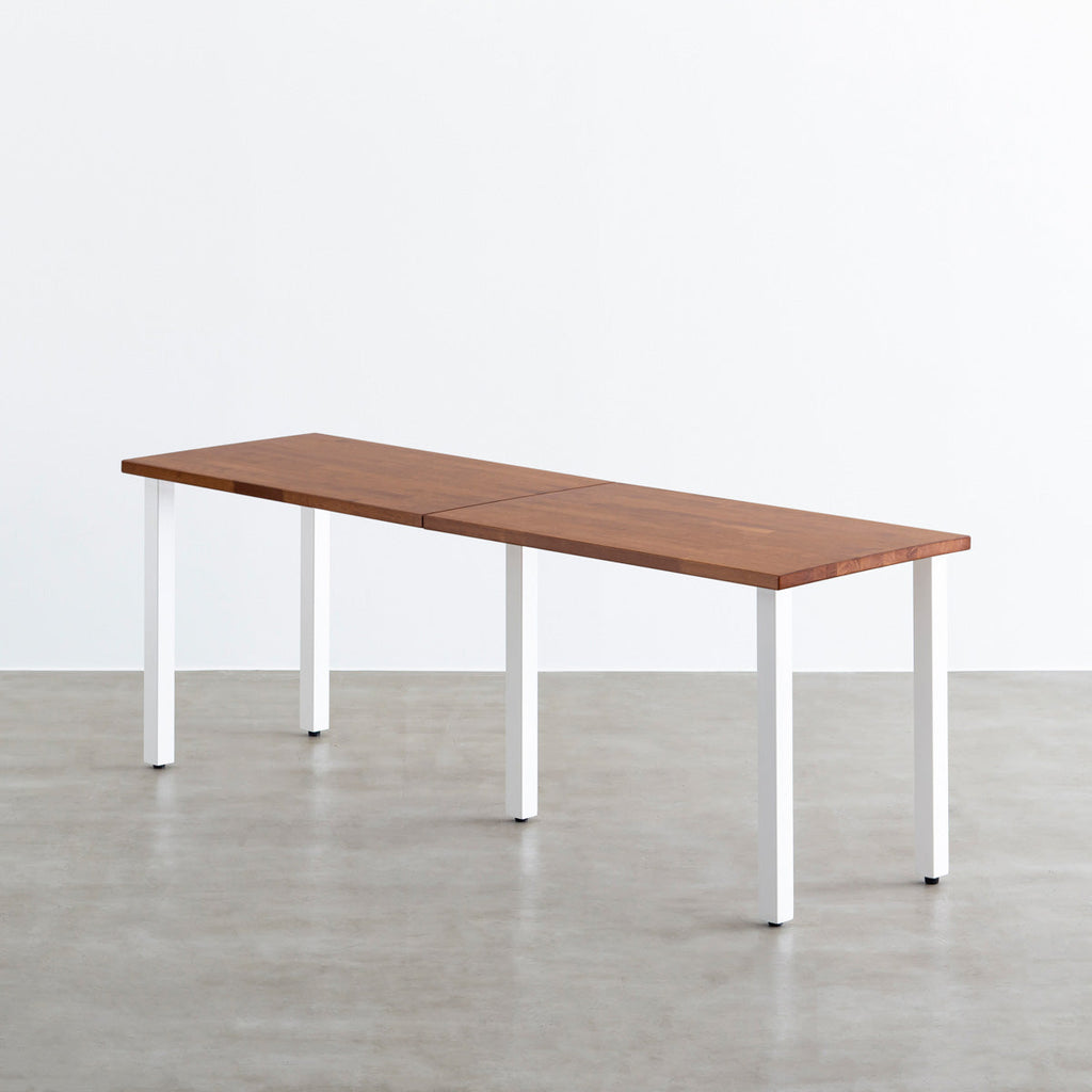 【即発送可能】 White × ブラウン ラバーウッド / TABLE THE Steel W181 × その他