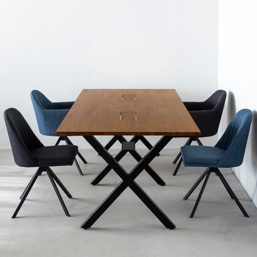 THE TABLE / ラバーウッド ブラウン × Black Steel × W181