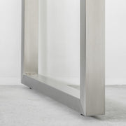 Kanademonoのラバーウッド ナチュラル天板とステンレス脚を組み合わせたシンプルモダンな大型テーブル（配線トレー付き）脚