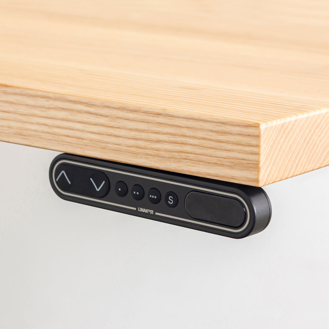 THE TABLE / 無垢 ホワイトアッシュ × スマート電動昇降脚 – KANADEMONO