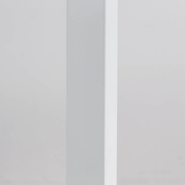 KANADEMONOのラバーウッドアッシュ天板とホワイトの角柱鉄脚を組み合わせたシンプルモダンな大型テーブル（脚）