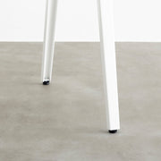 かなでものの無垢材ブラックチェリー天板にホワイトのスリムライン鉄脚を組み合わせたテーブル（脚）