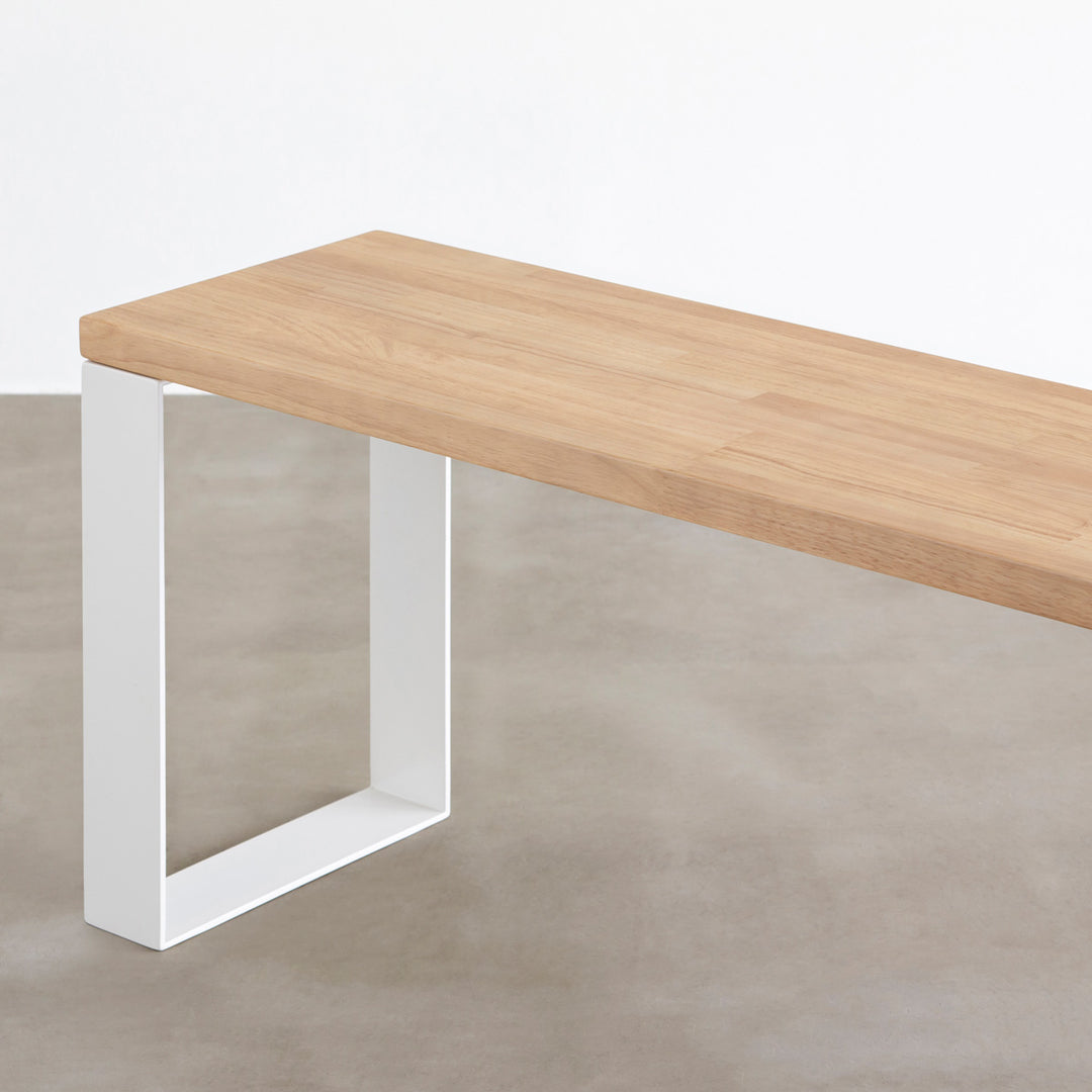 THE BENCH / ラバーウッド アッシュグレー × White Steel Line