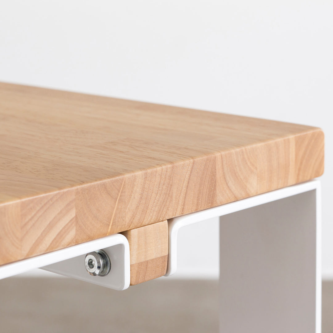 THE BENCH / ラバーウッド アッシュグレー × White Steel Line