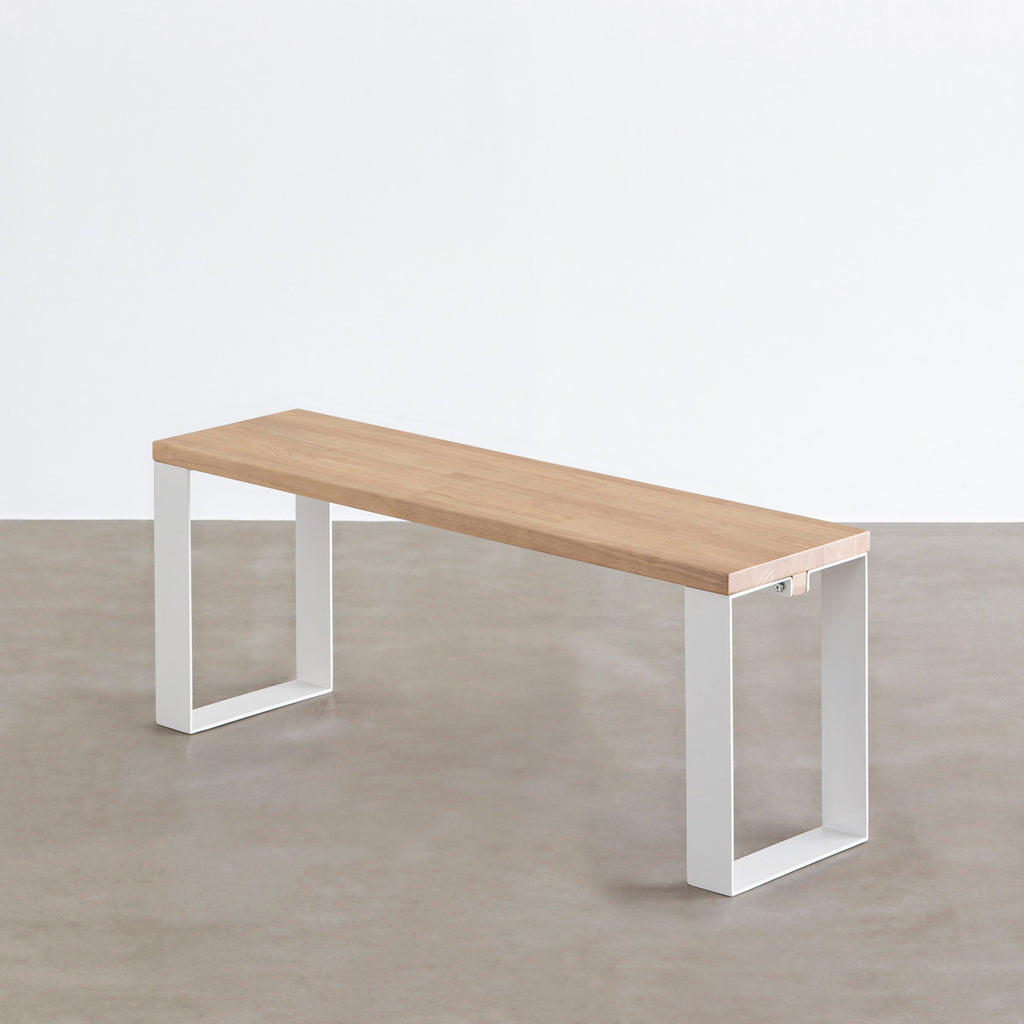 THE BENCH / ラバーウッド アッシュグレー × White Steel Line