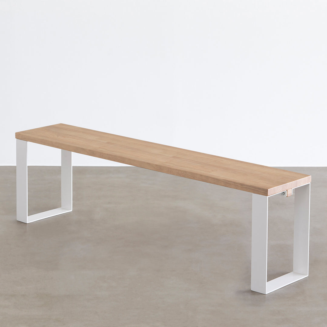 THE BENCH / ラバーウッド アッシュグレー × White Steel Line